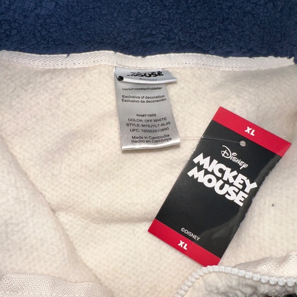 sney Mickey Mouse Sherpa Quarter Zip Fleece Pullover Cozy Winter - Picture 2 of 6